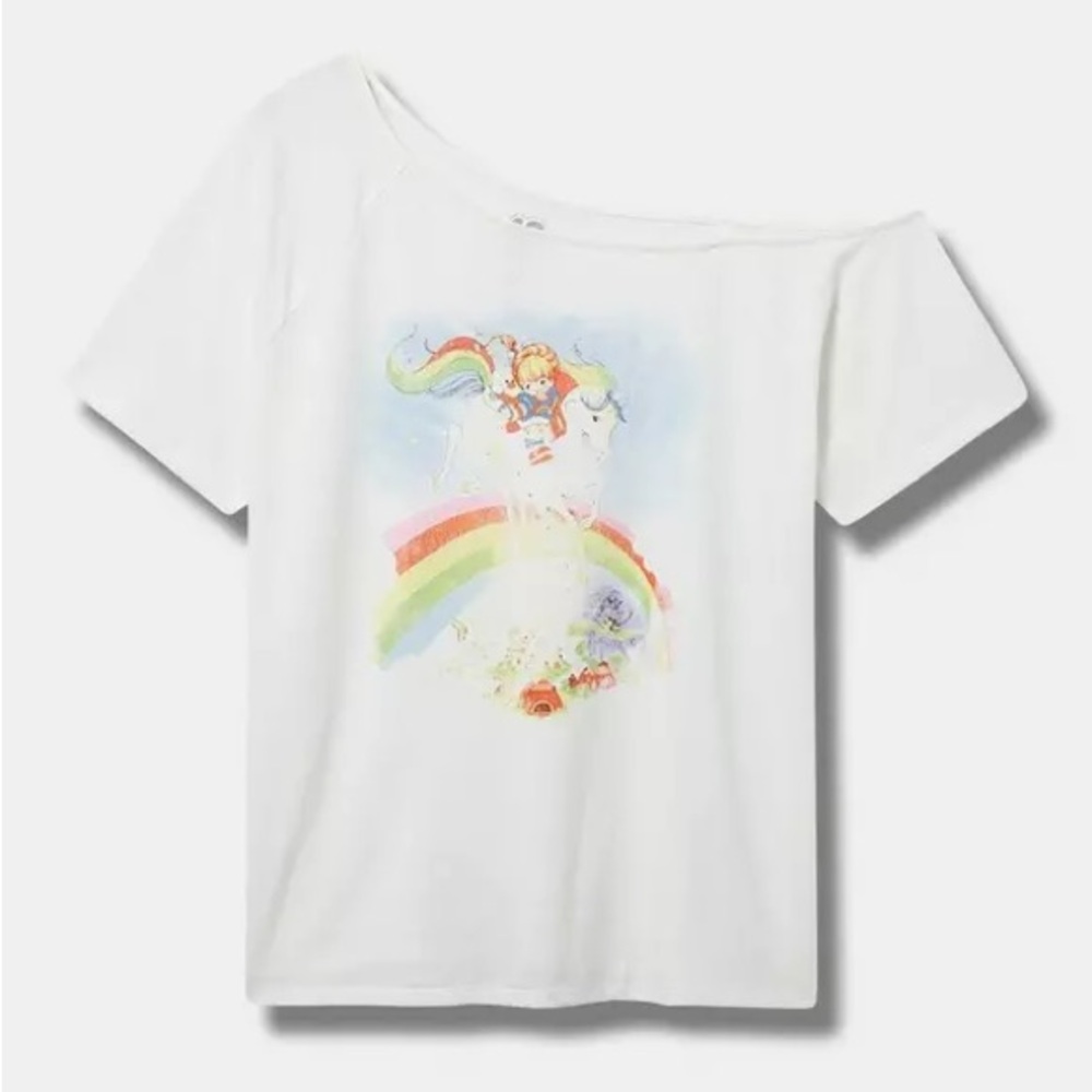 Torrid White Graphic Tee with Rainbow Design - Picture 2 of 2